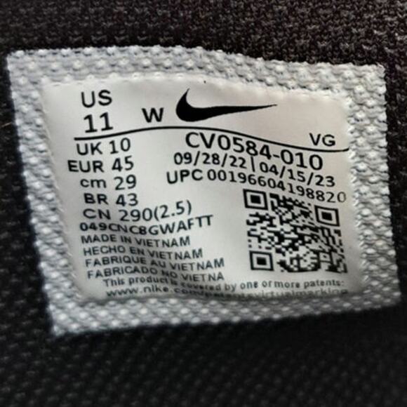 Nike Alpha Menace 3 Shark Football Black Cleats Men's 11 - Picture 7 of 8